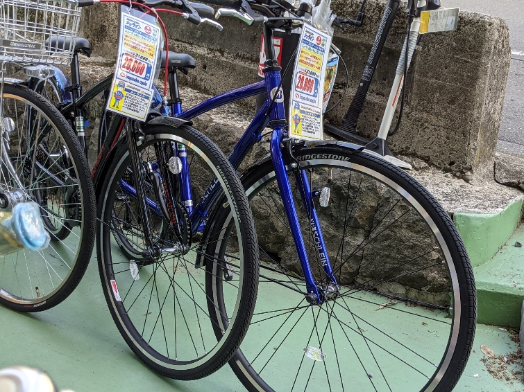 先日 自転車乗車中に