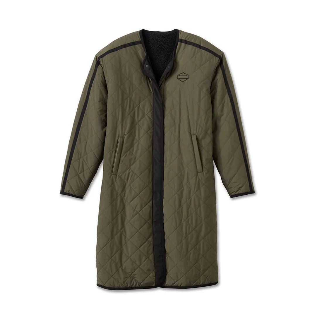 リバーシブルキルティングシェルパコート